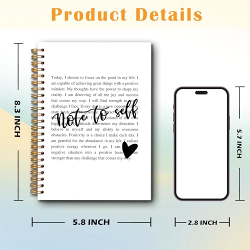JINYO Note to Self Inspirational Notebook, Motivational Notebook, Inspirational Quote Journal, Motivational Positive Journals for Women, Positive Affirmations Spiral Notebooks 5.5x8.3 Inch - color: white Note to Self Inspirational Notebook