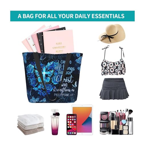 Bible Tote Bags for Women Church Shoulder Bags with zipper Aeathetic Christian Religious Gifts for Women - color: Christian 03