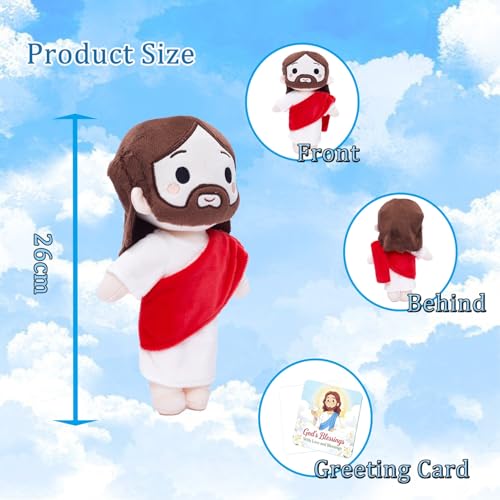 Jesus Plush Doll Jesus Stuffed Bible Doll Christian Plushie Gifts for Easter Christmas Church Religious Gifts for Kids Adults(Red) - color: Red