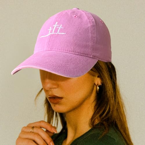 Christmas Embroidered Snapback Baseball Cap for Men Women Cross Adjustable Structured Dad Hat - color: Cross Pink