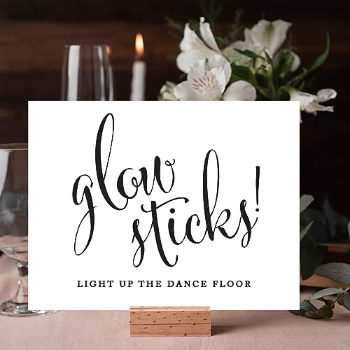 Andaz Press Wedding Party Signs, Formal Black and White, 8.5-inch x 11-inch, Glow Sticks Light Up the Dance Floor, 1-Pack - color: Glow Sticks