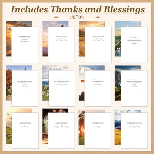 AmazingSpark 24 Pack Pastor Appreciation Cards with Envelopes, Scenery - style: Scenery