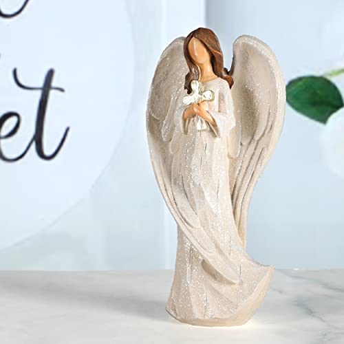 Hodao Cross Angel Figurine Hand-Painted Resin All-Season Gift - style: Holding a cross