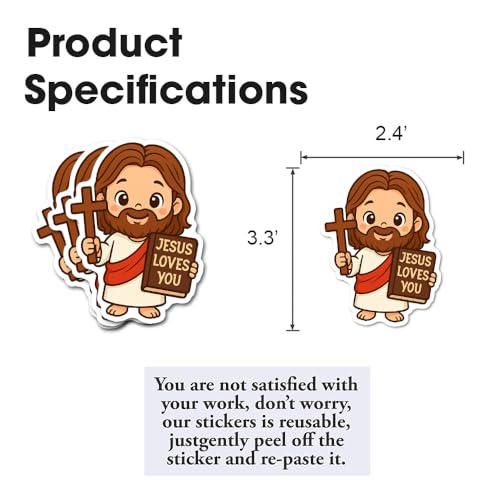 Jesus Love You Sticker 3Pcs Decals Vinyl Waterproof - Journaling Christian Jesus Sticker for Water Bottles, Phone Laptop - color: Jesus Positive