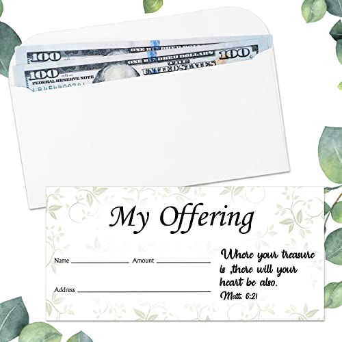 Eaasty 200 Pcs Church Offering Envelopes Bill Size Donation,Flower Style - style: Offering Style