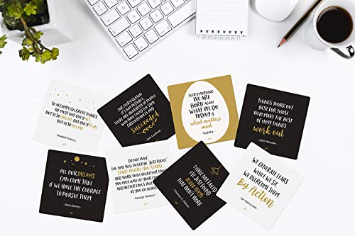 Dessie Motivational Cards - 63 Unique Encouragement Cards Deck with Inspirational Quotes. Bonus Inspirational Notebook with Pen - color: motivational quotes small - 63