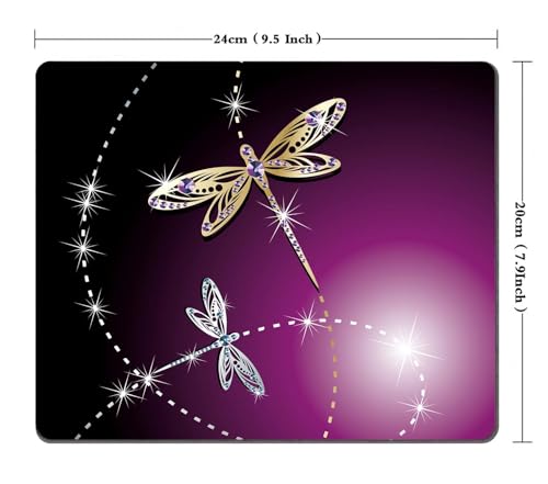 TSSOHU Gaming Mouse Pad, Dragonflies Mouse Pad, Personalized Rectangle Mousepad Customized Mouse Pads with Designs Non-Slip Rubber Smooth MousePads for Computer Laptop, 9.5*7.9 Inch, WMJMP2414 - color: WMJ114