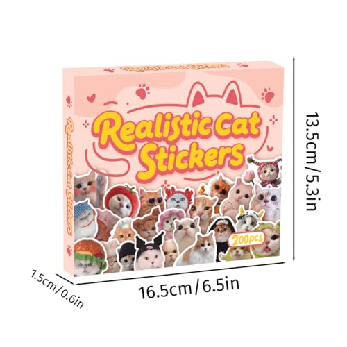 200 PCS Holographic Cat Stickers Pack, Kawaii Cat Meme Stickers Funny Kitten Sticker for Water Bottles Laptop Luggage Suitcase, DIY Waterproof Vinyl Decals Gifts for Adults - style: 200 PCS Holographic Cat Meme Stickers - With Gifts Box