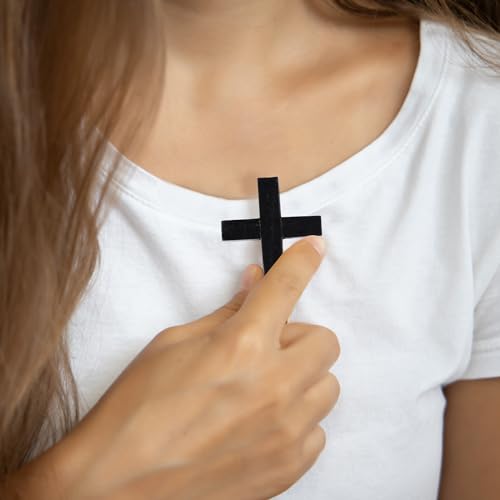 meekoo Natural Wooden Cross Bulk Pendants Mini Cross Beads Bulk for DIY Crafts Jewelry Making - color: Black, size: 1.57 x 2.36 x 0.2 Inch