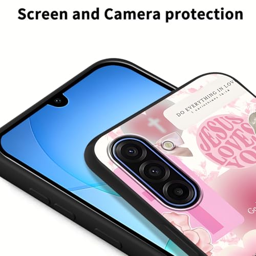 2 Pack Pink God Jesus Collage Phone Case for Samsung Galaxy A17 6.7", Bible Verse Christian Quotes Bow Design Cover for Woman Girl, Slim Soft TPU Protective Cases for Samsung Galaxy A17 - color: Pink Collage, size: for Samsung Galaxy A17
