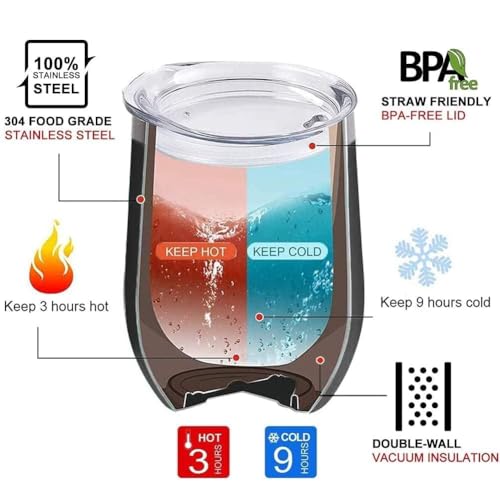 ATHAND 12oz Jesus Touched My Water Stainless Steel Wine Tumbler with Lid - color: Jesus Touched My Water Wine Tumblers-Black