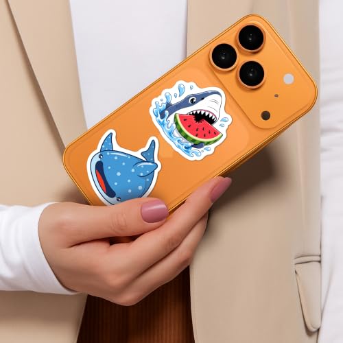 BEATRI Positive Shark Stickers 50Pcs Waterproof Vinyl Cool Shark Decor - color: Shark Stickers