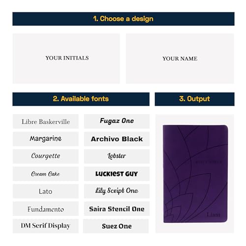 Personalized NLT Small Print Bible for Women, Name Engraved, Standard Size - color: Purple