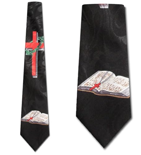 Cross Ties Mens Bible Necktie Religious Tie for Men Christian Neckties