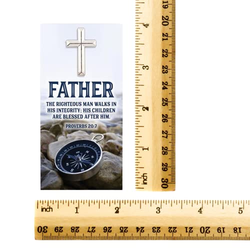 Needzo Cross Lapel Pin with Prayer Card, Religious Father’s Gift, 1 Inch Emblem for Catholic Men, 4 by 2 Inch Devotional