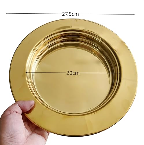 Gold Plated Communion Tray Plate, Stackable Church Communion Bread Plate,gold