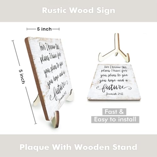 Motivational Wood Sign Rustic Desk Decor Home Cubicle Office Decor Work Table Desk Accessories Decorative Christian Religious Bible Verse Faith Decorations Office Supplies - color: AFuture