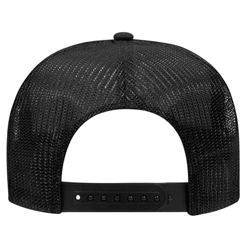 Hold On & Pray Trucker Hat | Christian Jesus God Blessed Faith Cowboy | Premium Snapback Hat for Men & Women - color: Black/White