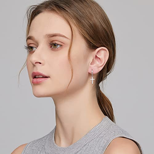 Han han 925 Sterling Silver Cross Earrings for Women and Men - style: E-Small cross earrings silver