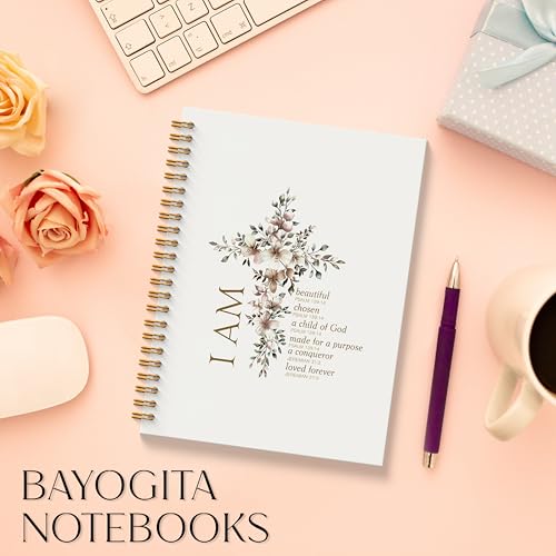 Inspirational Christian Notebook - Bible Verse Journal, Prayer Spiral Notebook, Motivational Christian School Supplies Notebooks, Inspirational Christian Gifts, Coworker Gifts, 11.8x8.66 Inches - color: Colour-1-A4