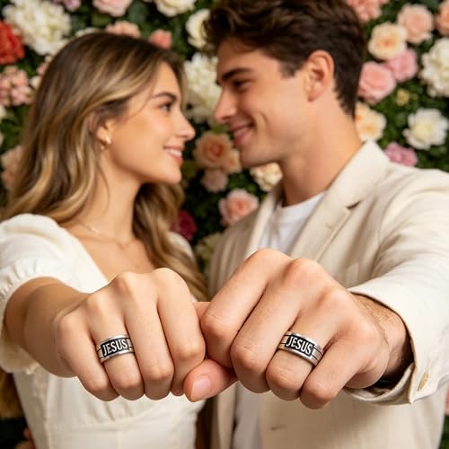 Retro Minimalist Cross Ring 8mm Stainless Steel Black Oxidation Corrosion Ring Anti Tarnish Classic Band Ring Fashion Jewelry for Men Women,Size Available - style: Dual line