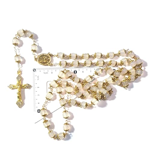 Rosary Beads Chaplet Natural Jade Rosery Cross Catholic gifts