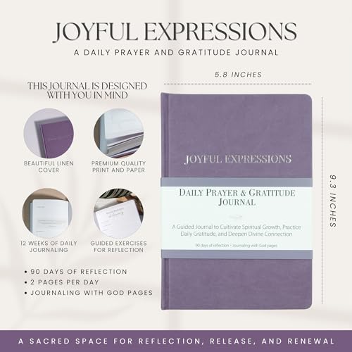 Prayer & Gratitude Journal for Women | 90-Day Christian Devotional with Bible Verses, Guided Prompts, Daily Reflections, Affirmations & Prayer Tracker | Faith-Based Journal for Spiritual Growth - color: Light Purple