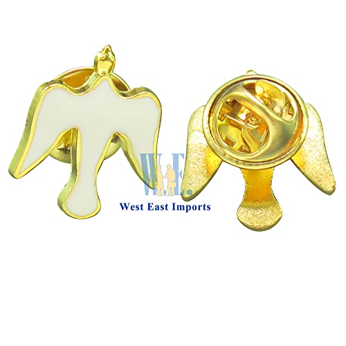 12 Pcs Holy Spirit Lapel Pin, Enamel Dove Confirmation Favors - color: White