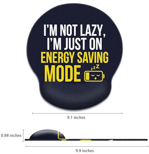 Britimes Ergonomic Mouse Pad with Wrist Support, Battery Funny - color: Black Yellow Funny Battery