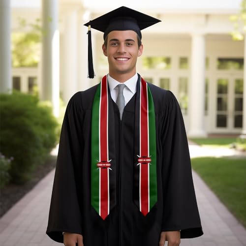 Graduation Flag Stole Sash Scarf Day Gifts - color: Kenya Flag
