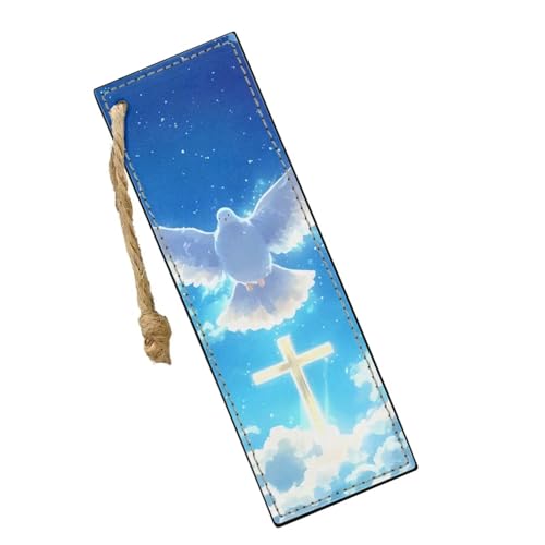 2 Pack Leather Bookmark Mushroom Bookmark for Teachers, Students, Book Lovers Cross Dove Fun Book Marks for Reading Cool Bookmarks, Book Marks for Adults Kids - color: Cross Dove