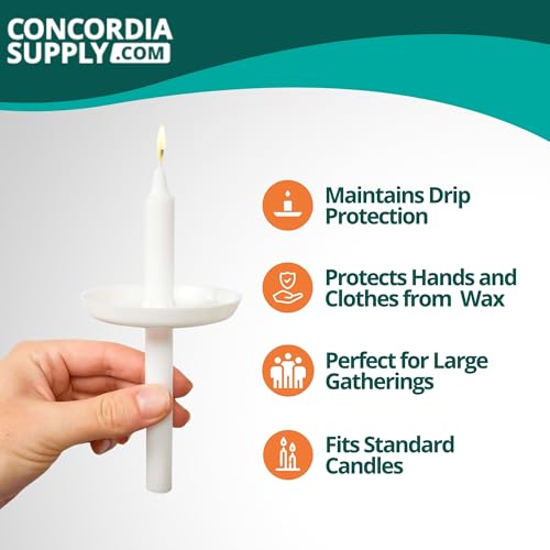 Concordia Supply 4.25" x 1/2" Candle & Plastic Disc Drip Protector, 250 Ct - size: 4.25 inches