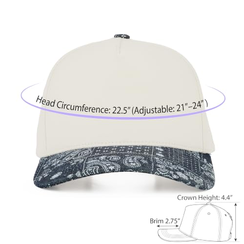 C.C Women's Criss-Cross Ponytail Trucker Hat - Snapback, One Size - color: Paisley-dk. Denim
