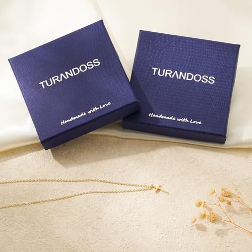 Turandoss 14K Gold Plated Cross Necklaces for Women Girls Jewelry Gifts - color: 14k gold cross necklace