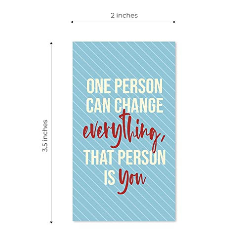 Colorful Gratitude Encouragement Cards / 50 Mini Motivational Kindness Cards / 25 Inspirational Quote Designs/Flat 2" x 3.5" Employees Students Coworkers Uplifting Mini Card - color: Gratitude