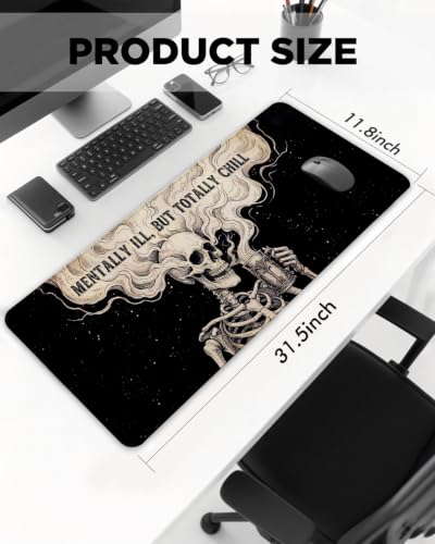 Mouse Pad, Desk Mat, 31.5x11.8in Large Mousepad, Skeleton - color: Skeleton