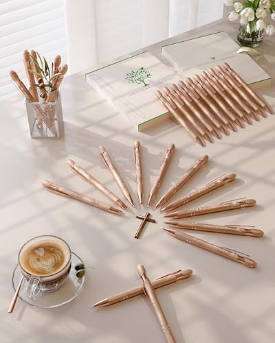 Rose Gold Pens Ballpoint Smooth Writing, Inspirational Bible Verse Pens with Stylus Tip, Christian Gifts for Women Faith,Cute Pen for Nurses, School and Office,10 Pack