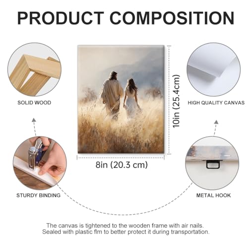 Christian Jesus and Woman Wall Art Canvas Print Picture Painting Framed - color: color-D