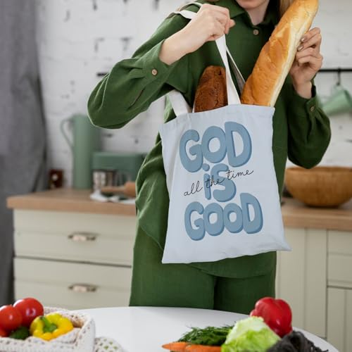 Preppy Coquette Pink Tote Bag, Trendy Shoulder Canvas Tote Bags, Durable Reusable Grocery Bag for Shopping and Travel - color: Blue God