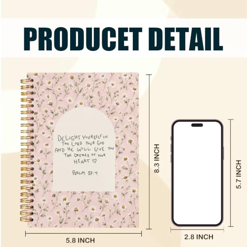 Pink Daisy Floral Christian Notebook for Women 5.5x8.3 - color: Daisy Floral
