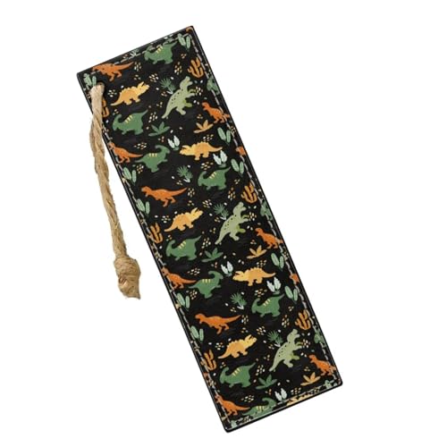 2 Pack Leather Bookmark Colorful Dinosaurs Bookmark for Teachers, Students, Book Lovers Page Markers for Students Teachers - color: Colorful Dinosaurs