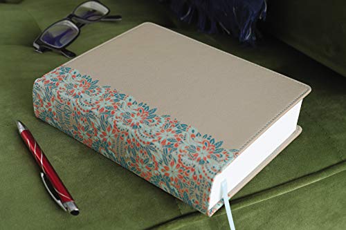NIV, Beautiful Word Bible, Updated Edition, Peel/Stick Bible Tabs, Leathersoft over Board, Gold/Floral, Red Letter, Comfort Print: 600+ Full-Color Illustrated Verses