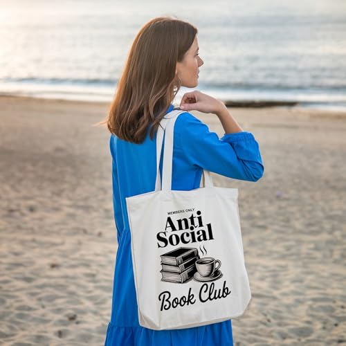 Book Lovers Gifts Canvas Tote Bag Tote Bag for Women Reusable Shoulder Bags for Grocery Beach Work - color: Silver