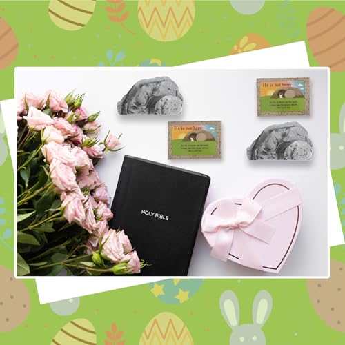 12 Empty Tomb Easter Scene 3.15 Inch with Card Sets Christian Wooden Empty Tomb Easter Decorations Resurrection Scene Basket Stuffers for Egg Hunt Prizes Gifts Church Religious Party Favor