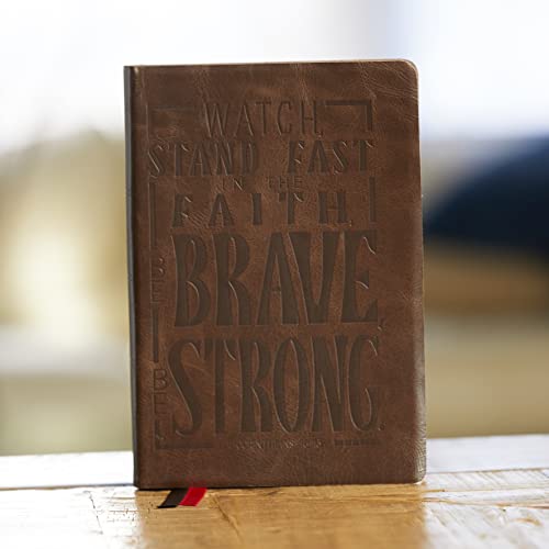 NKJV, Giant Print Center-Column Reference Bible, Verse Art Cover Collection, Genuine Leather, Brown, Thumb Indexed, Red Letter, Comfort Print: Holy Bible, New King James Version