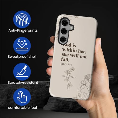 Compatible with Samsung Galaxy S24 Full Body Matte Case Hard Shell Shockproof Screen Lens Protection for Girl Boy Cute Pattern Christian Bible Verse Religious Scripture Jesus - color: Christian Bible Verse Religious Scripture Jesus, size: Samsung Galaxy S
