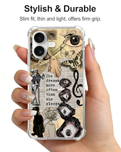 Hippie Eyes Dreamcore Phone Case Compatible with iPhone 17, Dark Academia Phone Cover for iPhone 17 - color: Hippie Eyes