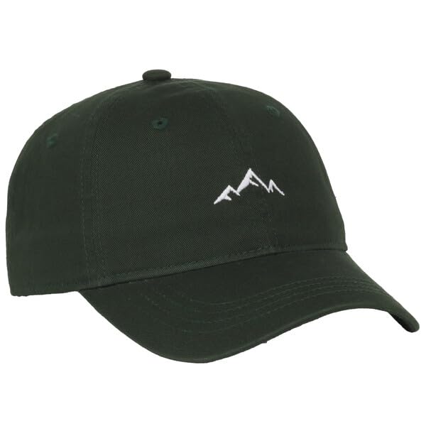 Outdoor Cap Mountain Embroidered Dad Hat Adjustable Soft Cotton Polo Style Unstructured Baseball Cap for Men & Women - color: Dark Green