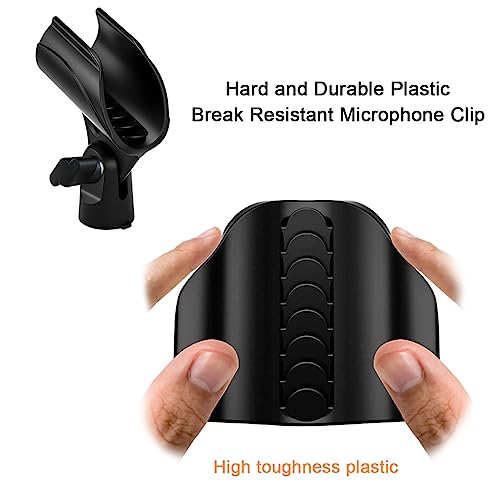 4 Pcs Universal Microphone Clip, Adjustable Mic Clip Holder for Mic Stand,Come with 5/8" Male to 3/8" Female Screw Adapter (Pack of 2) - size: 4_Pack (Pack of 2)