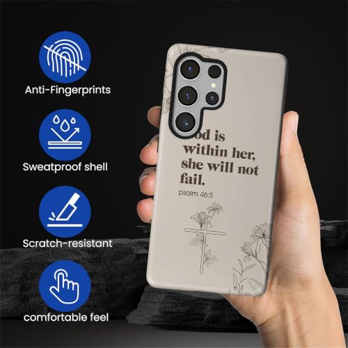 Compatible with Samsung Galaxy S25 Ultra Full Body Matte Case Hard Shell Shockproof Screen Lens Protection for Girl Boy Cute Pattern Christian Bible Verse Religious Scripture Jesus - color: Christian Bible Verse Religious Scripture Jesus, size: Samsung Ga